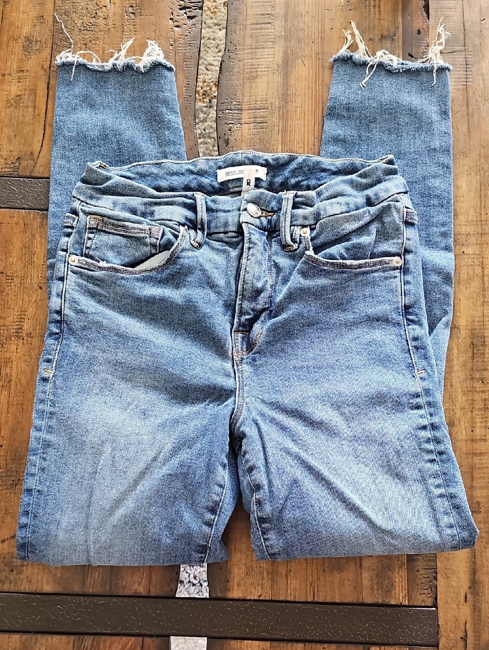 Good American Light Blue High-Rise Skinny Jeans